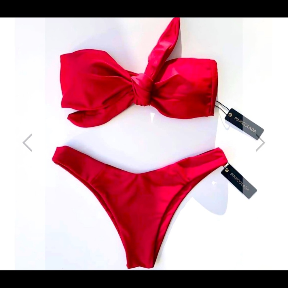 BRAND NEW Pink Colada Coral Red Bikini